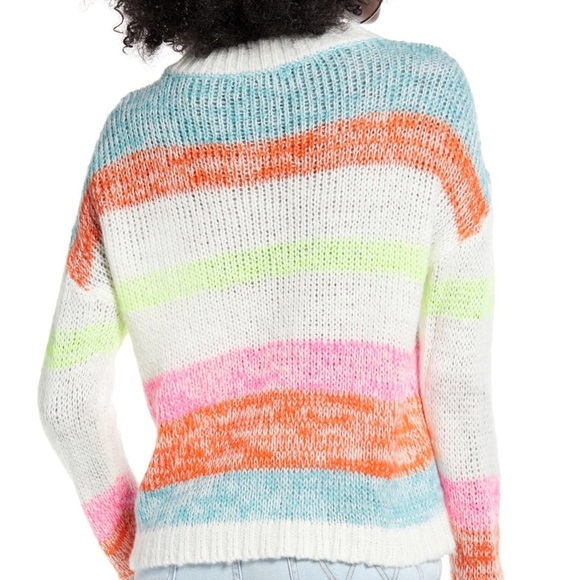 Love X Design Nordstrom Neon Stripe Sweater Top - Picture 2 of 6